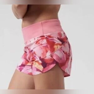 Athleta Pink Printed Run With It 3.5”  Athletic Running Shorts Womens Size XS